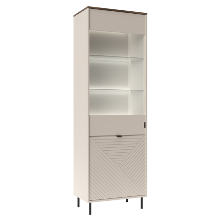 Bucatarie - Vitrină, caşmir/stejar castello, EYCO 1D1W