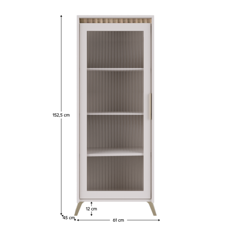Vitrină, caşmir/stejar sonoma, LONGY REG1W [1]