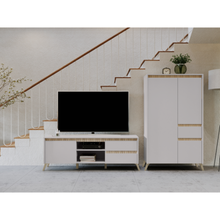 Vitrină, caşmir/stejar sonoma, LONGY REG1W2S [3]