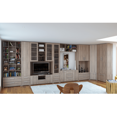 Vitrină cu rafturi, pal melaminat, stejar sonoma, DUNAJ Tip4 [3]