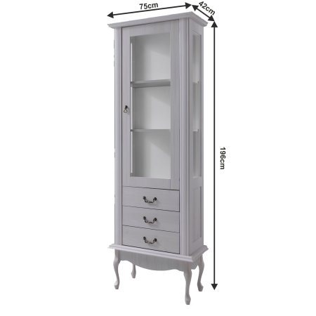 Vitrină DA4, pin alb, VILAR [2]