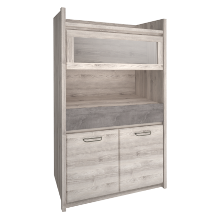 Bucatarie - Vitrină joasă 2D1W1S, castan Nairobi / onix, JESI NEW