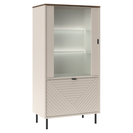 Bucatarie - Vitrină joasă, caşmir/stejar castello, EYCO 1D1W