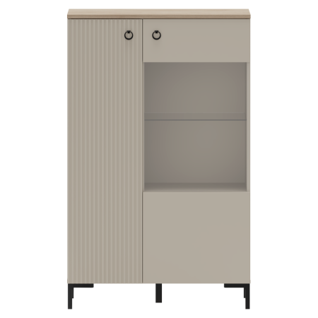 Vitrină joasă, gri-maroniu Taupe/stejar silverjack, DOMCA 1D1W/140 [3]