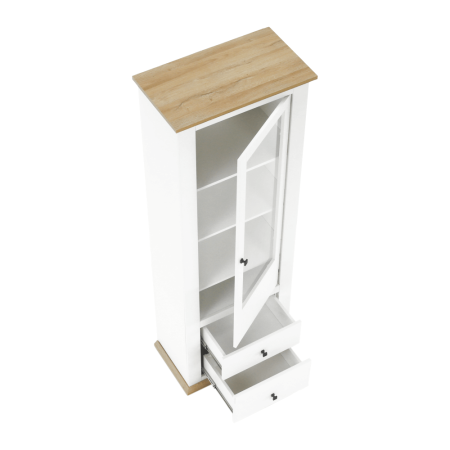 Vitrină MZ4, alb / stejar grand, LEON [3]