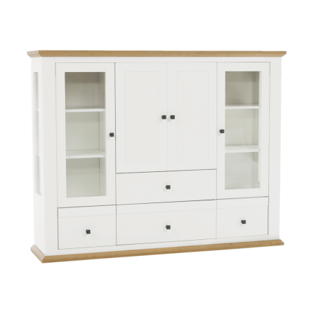 Vitrină MZ6, alb / stejar grand, LEON [18]
