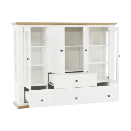 Vitrină MZ6, alb / stejar grand, LEON [5]