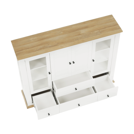 Vitrină MZ6, alb / stejar grand, LEON [8]