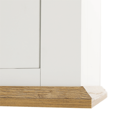 Vitrină MZ6, alb / stejar grand, LEON [16]