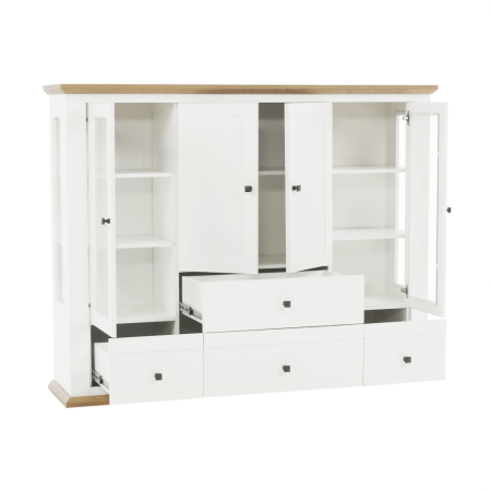 Vitrină MZ6, alb / stejar grand, LEON [4]
