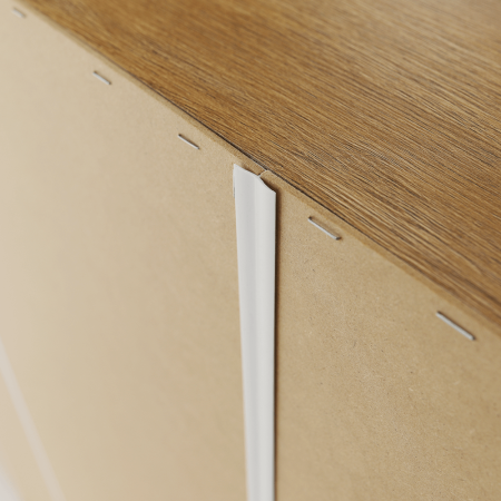 Vitrină MZ6, alb / stejar grand, LEON [17]