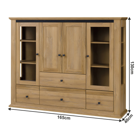 Vitrină MZ6, stejar grand, LEON [3]