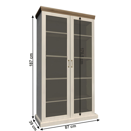 Vitrină, pin nordic/stejar sălbatic, ROYAL WS [1]