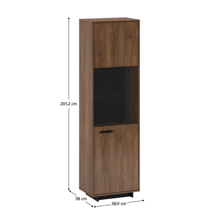 Vitrină, stejar bolzano / negru, dreapta, DELIS A2 [2]