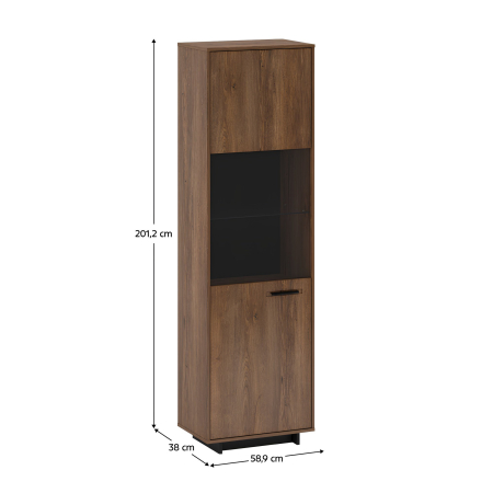 Vitrină, stejar bolzano / negru, stânga, DELIS A1 [2]