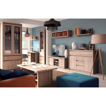 Vitrină TYP 4, PAL melaminat, stejar sonoma, NORTY [1]