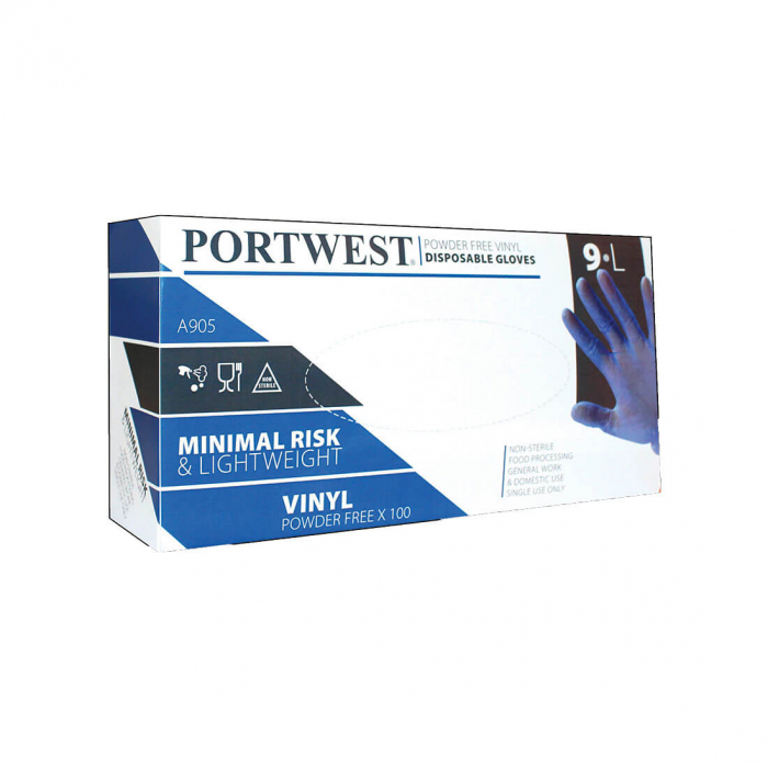 Mănuși de unică folosință din vinil pudrat (Pk100) A905 [2]