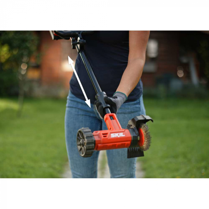 Perie electrica pentru buruieni SKIL 0660 AA, viteza 1500 rpm, 93-126 cm, 1x Accu, incarcator si perie de metal [9]