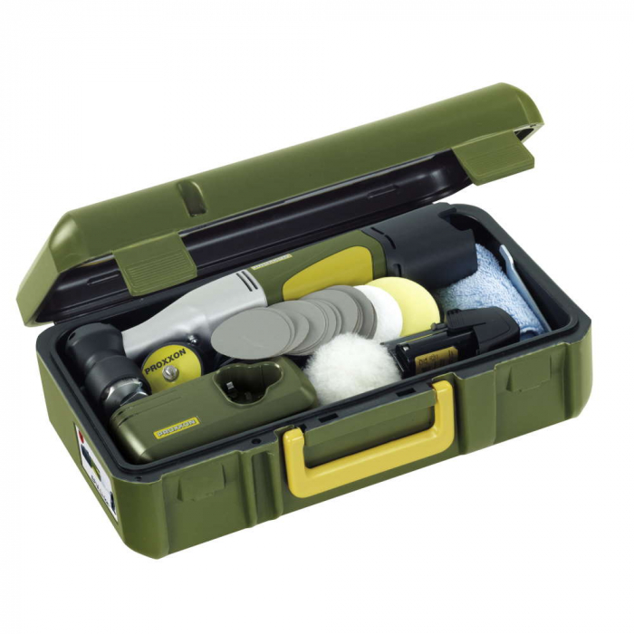 Proxxon 29835 EP/A, masina cu acumulator (10.8V, 2.6Ah) ptr lustruit orbital, cu excentric, turatie reglabila 1100 - 2600rpm, inclusiv acumulator, incarcator, accesorii si cutie [2]