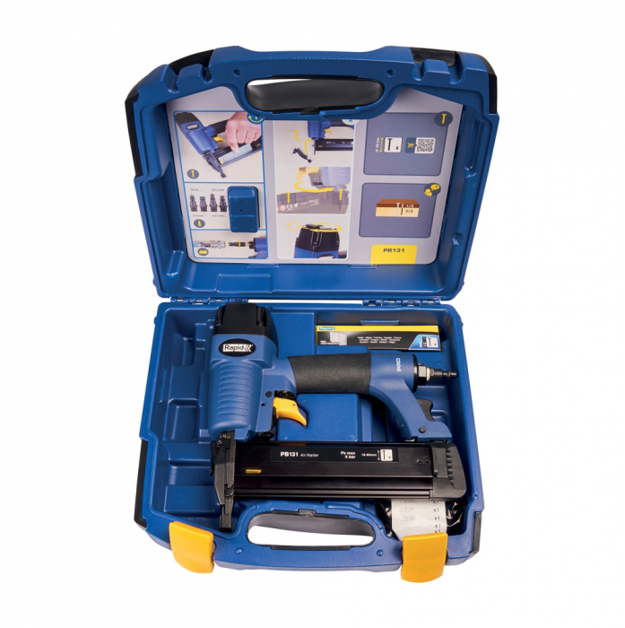 Rapid 5000054, ciocan pneumatic PRO PB131, functional cu cuie No. 8, 15-50 mm [4]