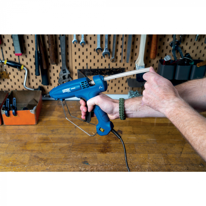 Rapid 5000326, Pistol profesional GlueGun PRO EG320, albastru, max 120W, debit 1000g/h, 195°C, functional cu batoane de 12 mm [5]
