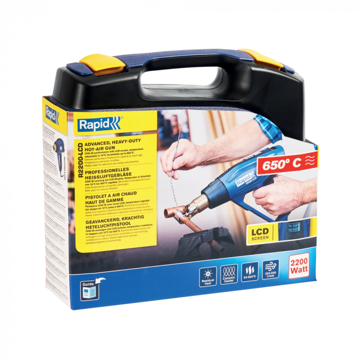 Rapid 5001448, Pistol cu aer cald R2200-LCD, 2200 W, debit 250-500 l/min [8]