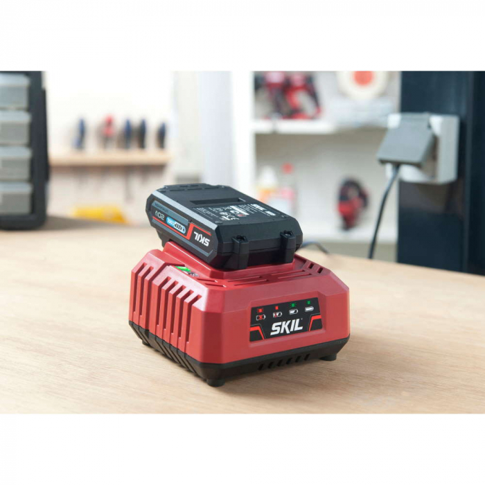 Set incarcator si acumulator SKIL BC1E3111AA, 20V Max“ (18 V) 4.0Ah „Keep Cool“ Li-Ion [4]