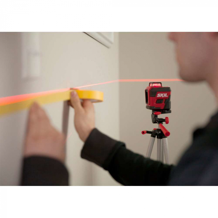 SKIL 1960 DA Nivela laser cu linie în cruce 360°, lumina rosie (635 nm), accu Li-Ion, ± 0,5 mm/m, raza actiune 20m [8]
