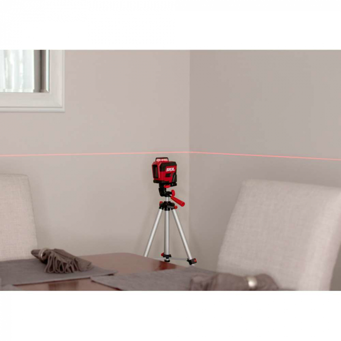 SKIL 1960 DA Nivela laser cu linie în cruce 360°, lumina rosie (635 nm), accu Li-Ion, ± 0,5 mm/m, raza actiune 20m [7]