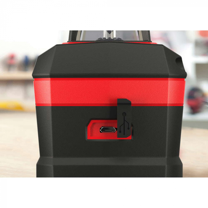 SKIL 1961 DA Nivela laser cu linie în cruce 360°, lumina verde (520 nm), accu Li-Ion, ± 0,5 mm/m, raza actiune 30m, trepied [8]