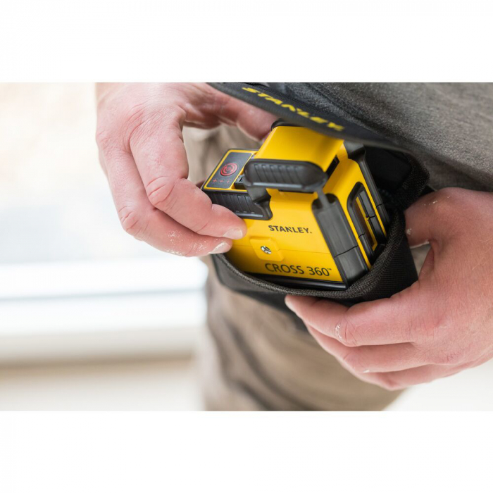 Stanley STHT77640-1, nivela laser Cross 360°, cu linie in cruce, lumina rosie (630 nm), prindere trepied 1/4", 4x1.5V AA, ± 0.5mm/m, raza actiune 20m, trepied [4]