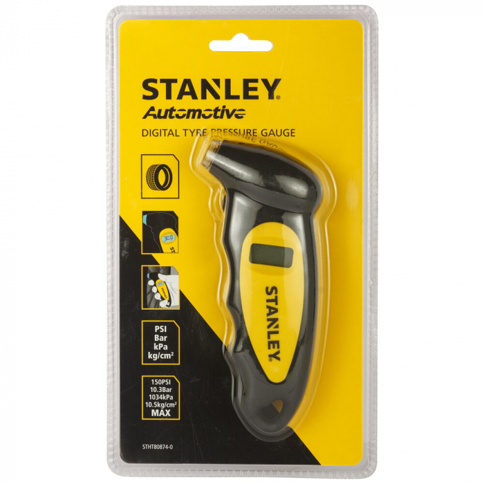 Stanley STHT80874-0, manometru digital presiune anvelope, precizie 0.01, maner ergonomic, psi, bar, kgfcm2 sau kpa, 3-150 PSI, 0.2-10.3 Bar [8]