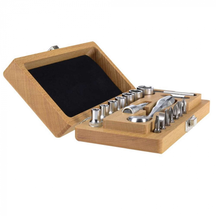 Trusa chei tubulare si biti, XS Traditional, Felo, 1/4", 18 piese [2]
