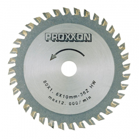 Consumabile scule electrice - Disc cu dinti din tungsten-carbid, 80mm, 36dinti, Proxxon 28732