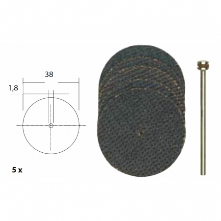 Set 5 discuri din oxid de aluminiu, 38mm, Proxxon 28818 [1]