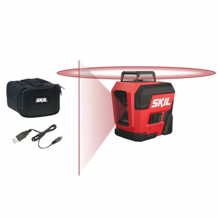 Unelte pentru masurat - SKIL 1960 DA Nivela laser cu linie în cruce 360°, lumina rosie (635 nm), accu Li-Ion, ± 0,5 mm/m, raza actiune 20m