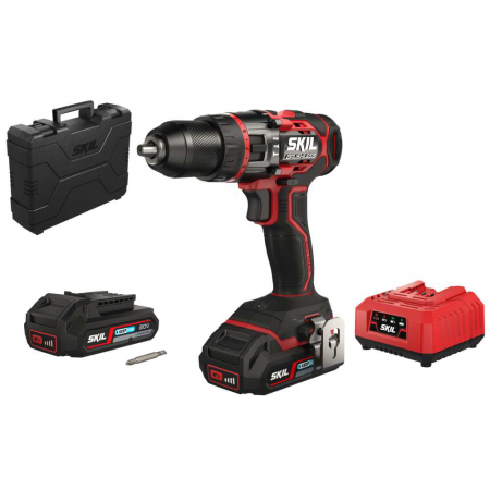 Masini de gaurit si insurubat - SKIL 3070 HC Masina de gaurit cu percutie 0-480/0-1800 rpm, Brushless, 2x Accu, incarcator si geanta