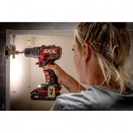 SKIL 3075 JA masina de gaurit cu percutie cu acumulator, cuplu maxim 60 nm, 0-500/0-1800/min, compact Brushless, geanta de transport+set de 6 biti, doar corpul [10]