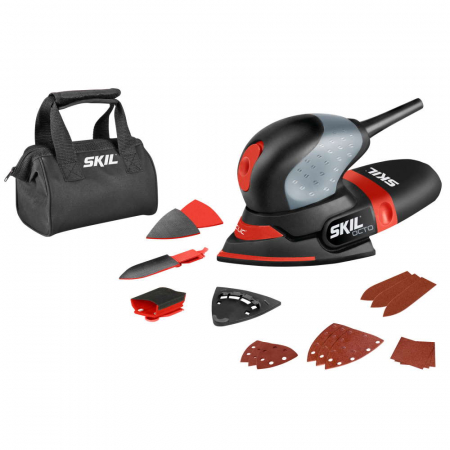 Masini de slefuit si rindeluit - SKIL 7207 AK Slefuitor multifunctional Octo, 100W, 151 x 102 mm, 12 foi + 4 accesorii