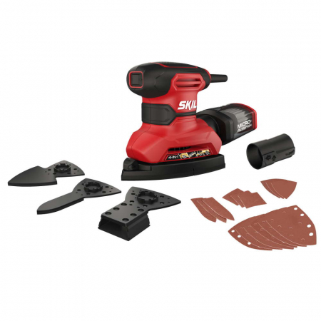 Masini de slefuit si rindeluit - SKIL 7261 AA Slefuitor cu zgomot şi vibraţii reduse, 15x foi de slefuire si 3x accesorii speciale de slefuire