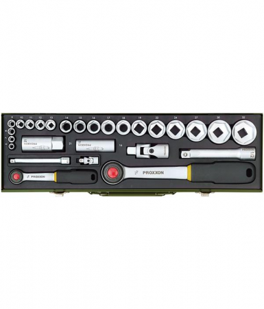 Chei si truse chei - Trusa chei tubulare 1/4" si 1/2", Proxxon 23020, 27 buc
