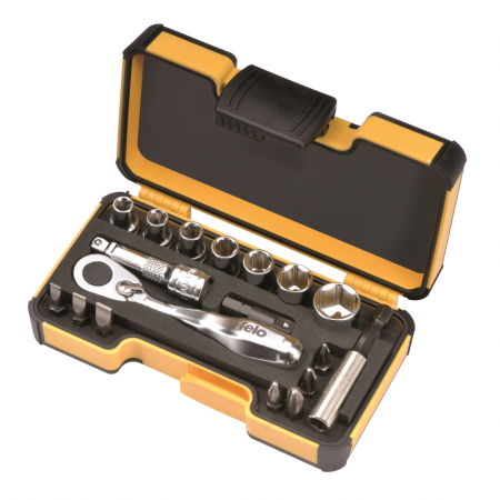 Chei si truse chei - Trusa chei tubulare si biti, XS StrongBox, Felo, 1/4", 18 piese