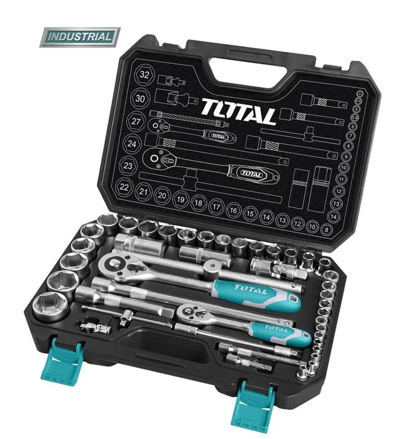 Chei si truse chei - Trusa de chei tubulare 1/2+1/4 cu antrenor 44 piese (INDUSTRIAL)