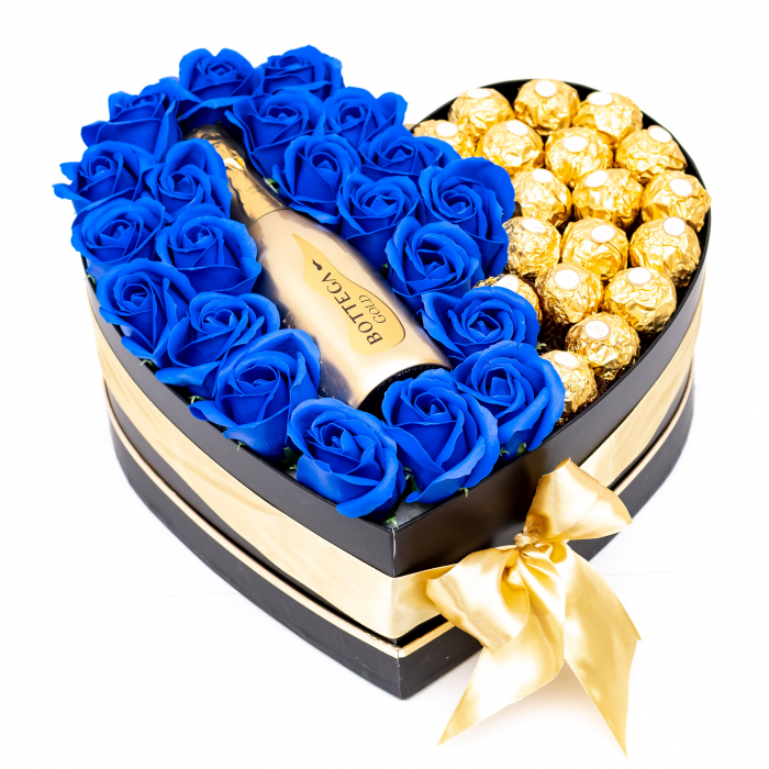 Aranjament Floral Bottega Blue And Ferrero, 30cm [1]