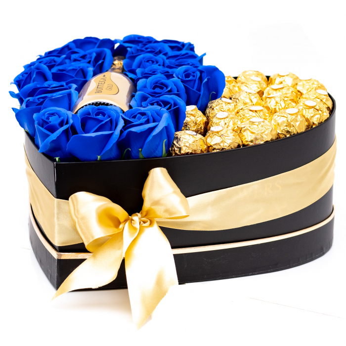 Aranjament Floral Bottega Blue And Ferrero, 30cm [2]