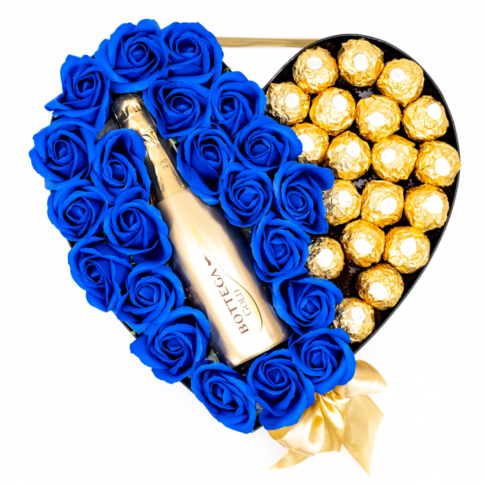 Aranjament Floral Bottega Blue And Ferrero, 30cm [3]