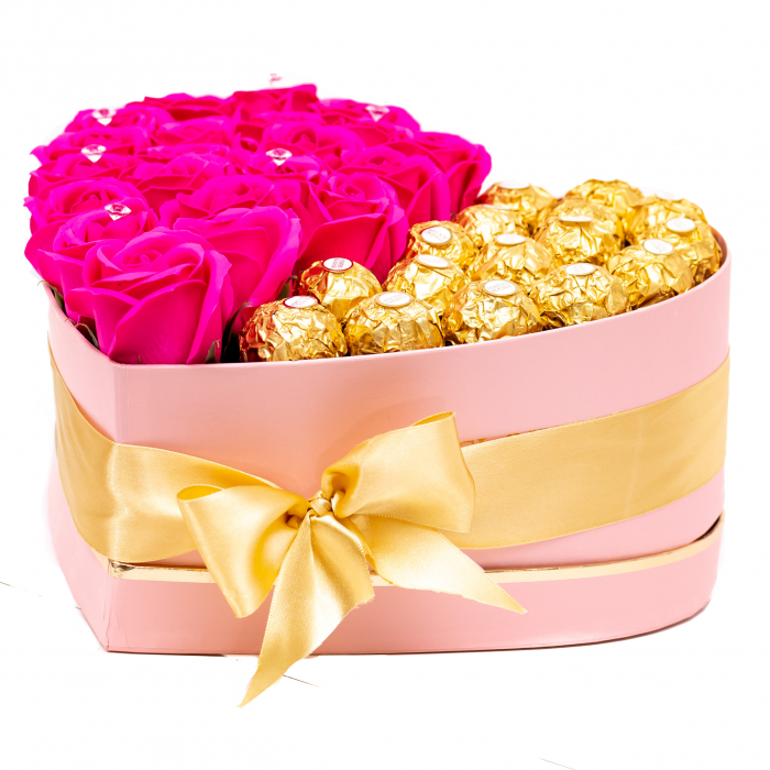 Aranjament Floral Pink Ferrero Rocher Love, 26cm [2]