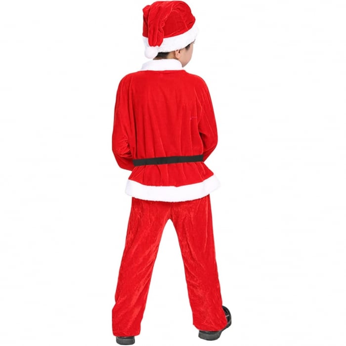 Costum de Mos Craciun, din catifea, pentru copii, set 5 piese [2]