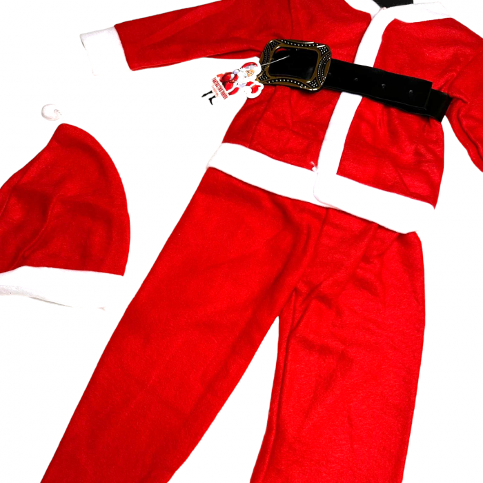 Costum Mos Craciun copii, plusat, 4 piese [4]
