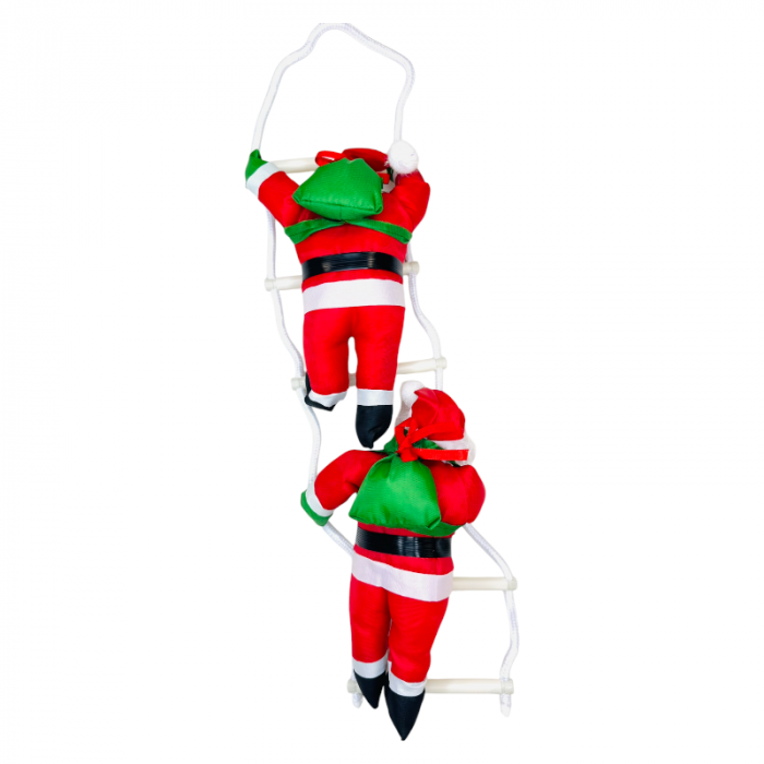 Doi Mos Craciun pe scara, Decoratiune de Craciun, 45cm [2]